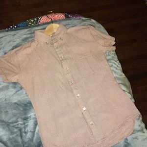 Brown + White Button Up American Apparel